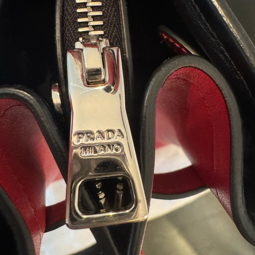 Prada Red Structured Leather Tote - Picture 8 of 11